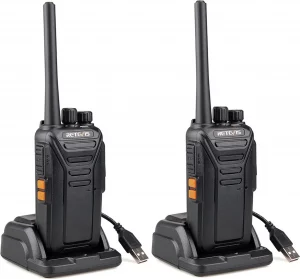 Produit Talkie-Walkie Retevis RT27 en station de charge avec antenne longue