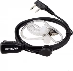 Oreillette Retevis avec tube acoustique transparent et connecteur double broche