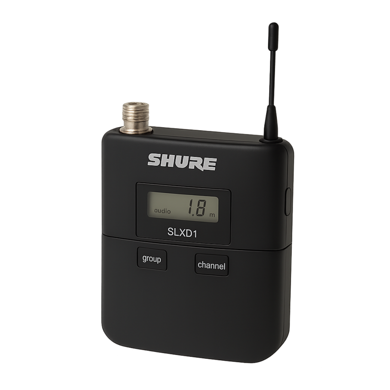 Emetteur SHURE poche SSX SLXD1-G59 avec antenne et connecteur